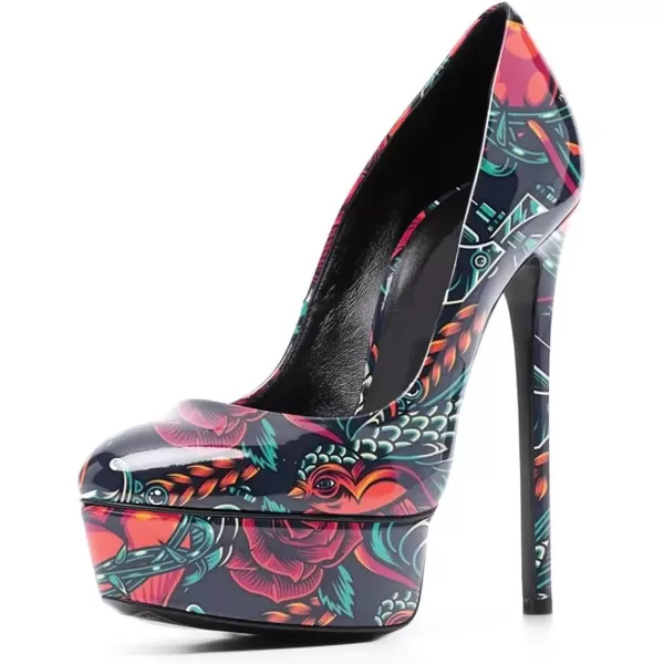 imageFSJ Women Classic Chunky High Heels Pumps Platform Closed Toe Sexy Slip On Ladies Shoes Size 415 USMulticoloured
