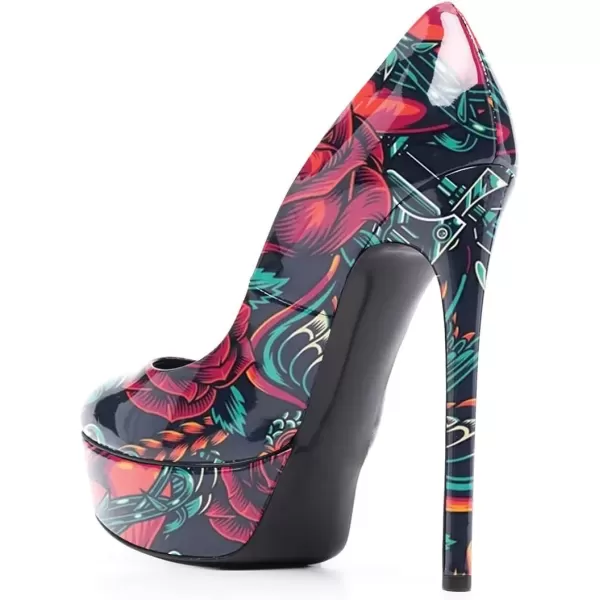 imageFSJ Women Classic Chunky High Heels Pumps Platform Closed Toe Sexy Slip On Ladies Shoes Size 415 USMulticoloured