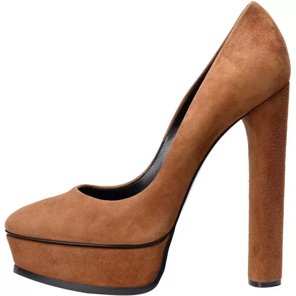 imageFSJ Women Classic Chunky High Heels Pumps Platform Closed Toe Sexy Slip On Ladies Shoes Size 415 USPeru