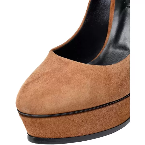 imageFSJ Women Classic Chunky High Heels Pumps Platform Closed Toe Sexy Slip On Ladies Shoes Size 415 USPeru