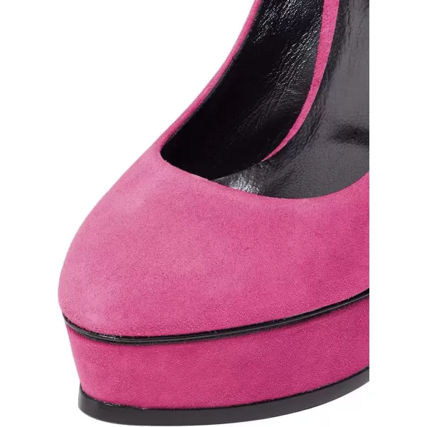imageFSJ Women Classic Chunky High Heels Pumps Platform Closed Toe Sexy Slip On Ladies Shoes Size 415 USPink