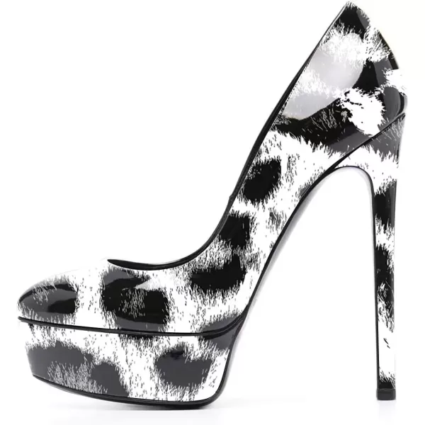 imageFSJ Women Classic Chunky High Heels Pumps Platform Closed Toe Sexy Slip On Ladies Shoes Size 415 USWhite Black