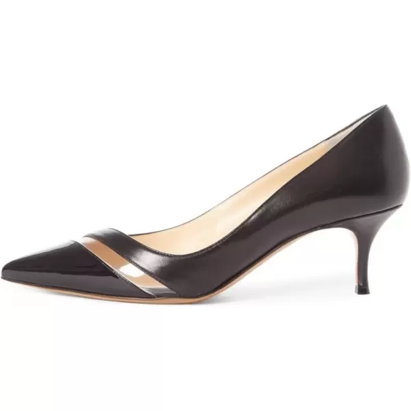 imageFSJ Women Comfy Clear Pointed Toe Pump Kitten Low Heel Slip On Office Lady Shoes Size 415 USBlack