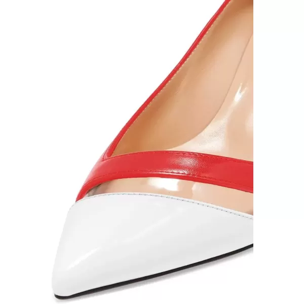 imageFSJ Women Comfy Clear Pointed Toe Pump Kitten Low Heel Slip On Office Lady Shoes Size 415 USWhitered