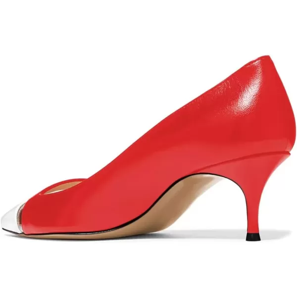 imageFSJ Women Comfy Clear Pointed Toe Pump Kitten Low Heel Slip On Office Lady Shoes Size 415 USWhitered