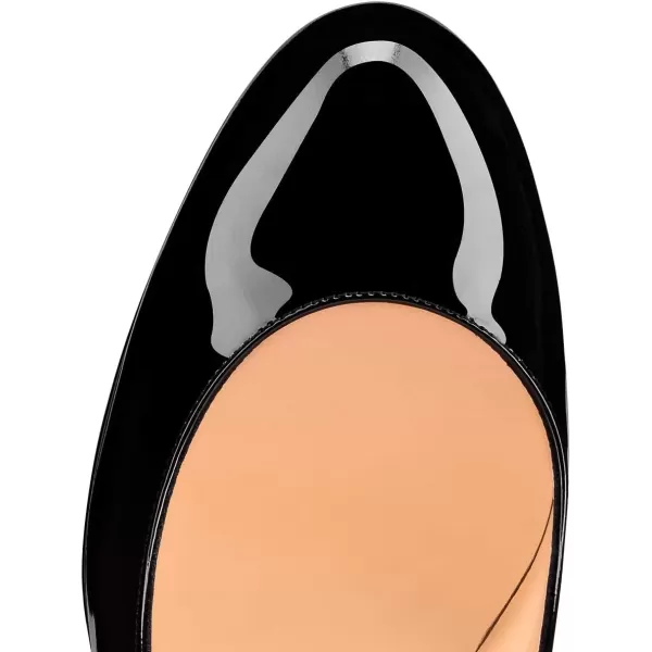 imageFSJ Women Dress Round Toe Chunky Gold High Heel Pumps Slip on Party Prom Platform Shoes Size 415 USBlack