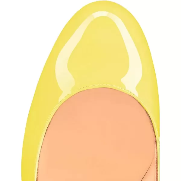 imageFSJ Women Dress Round Toe Chunky Gold High Heel Pumps Slip on Party Prom Platform Shoes Size 415 USYellow
