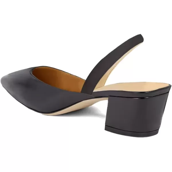 imageFSJ Women Retro Square Toe Slingback Sandals Comfortable Low Block Heel Pump Evening Dress Office ShoesBlack