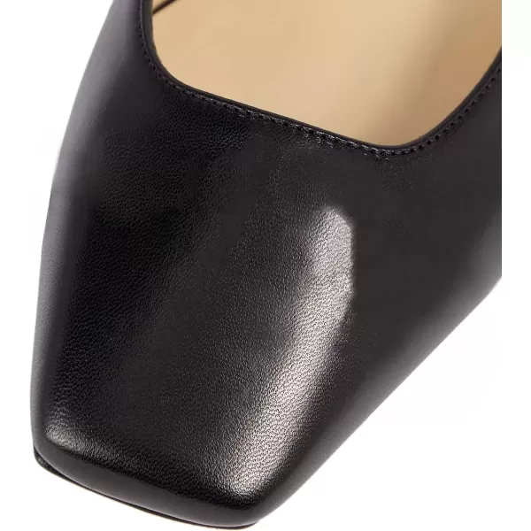 imageFSJ Women Retro Square Toe Slingback Sandals Comfortable Low Block Heel Pump Evening Dress Office ShoesBlack