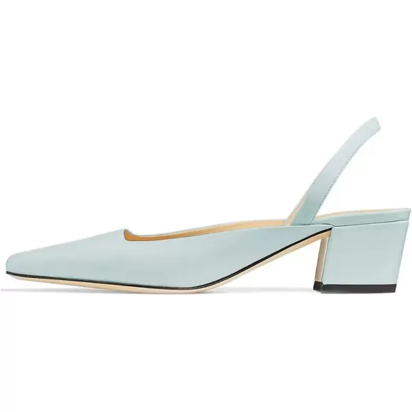 imageFSJ Women Retro Square Toe Slingback Sandals Comfortable Low Block Heel Pump Evening Dress Office ShoesLightblue