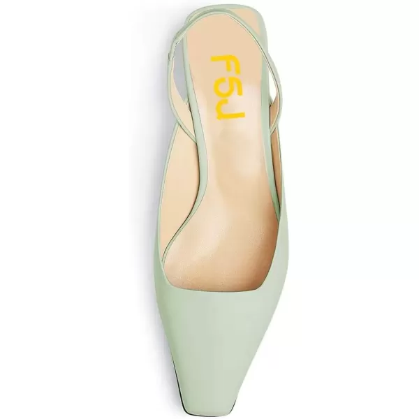 imageFSJ Women Retro Square Toe Slingback Sandals Comfortable Low Block Heel Pump Evening Dress Office ShoesLightcyan