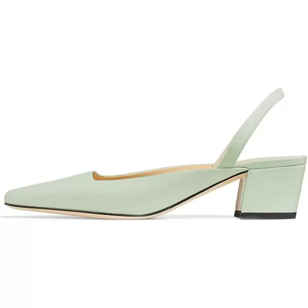imageFSJ Women Retro Square Toe Slingback Sandals Comfortable Low Block Heel Pump Evening Dress Office ShoesLightcyan