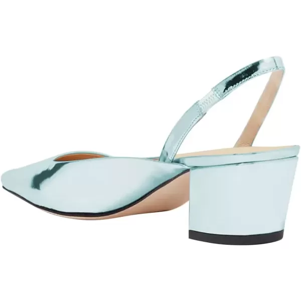 imageFSJ Women Retro Square Toe Slingback Sandals Comfortable Low Block Heel Pump Evening Dress Office ShoesTurquoise