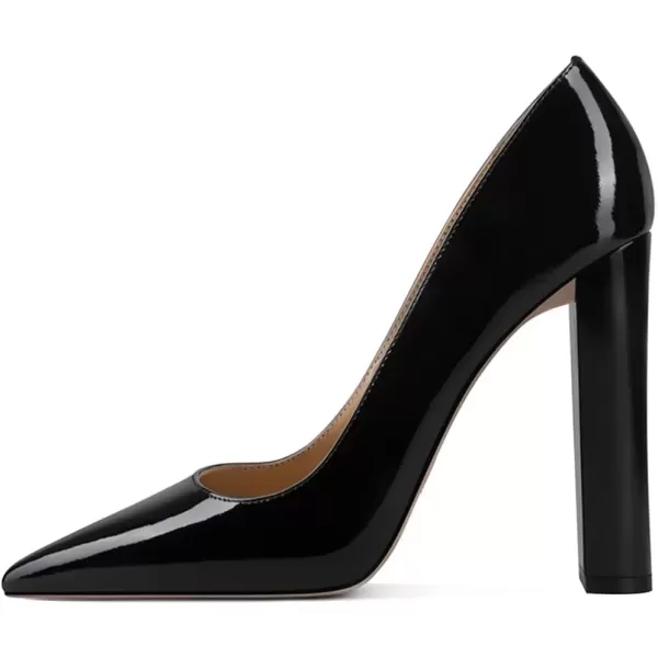 imageFSJ Women Sexy Leopard Fashion Pointed Toe Pumps Chunky High Heels Dress Slip On Party Comfort Shoes Size 415 USBlack