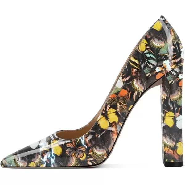 imageFSJ Women Sexy Leopard Fashion Pointed Toe Pumps Chunky High Heels Dress Slip On Party Comfort Shoes Size 415 USButterfly