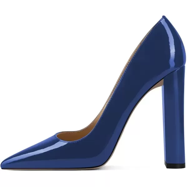 imageFSJ Women Sexy Leopard Fashion Pointed Toe Pumps Chunky High Heels Dress Slip On Party Comfort Shoes Size 415 USDark Blue