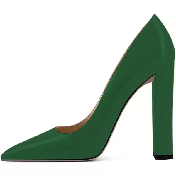 imageFSJ Women Sexy Leopard Fashion Pointed Toe Pumps Chunky High Heels Dress Slip On Party Comfort Shoes Size 415 USDark Green