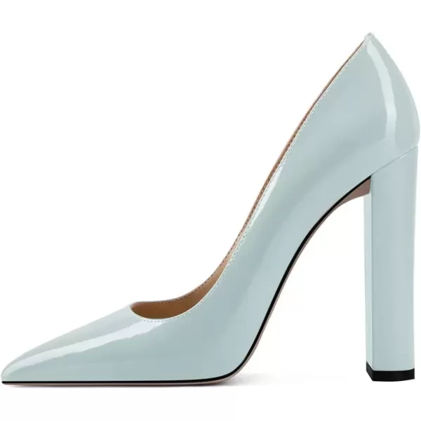 imageFSJ Women Sexy Leopard Fashion Pointed Toe Pumps Chunky High Heels Dress Slip On Party Comfort Shoes Size 415 USLightblue