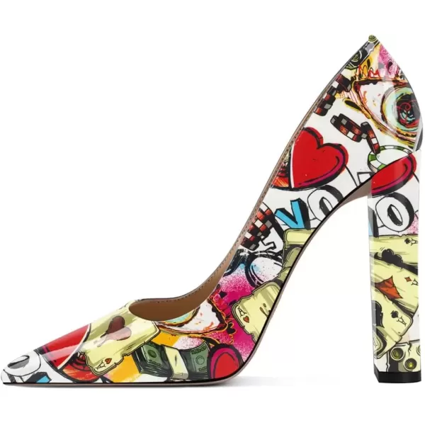 imageFSJ Women Sexy Leopard Fashion Pointed Toe Pumps Chunky High Heels Dress Slip On Party Comfort Shoes Size 415 USLove
