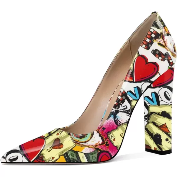 imageFSJ Women Sexy Leopard Fashion Pointed Toe Pumps Chunky High Heels Dress Slip On Party Comfort Shoes Size 415 USLove