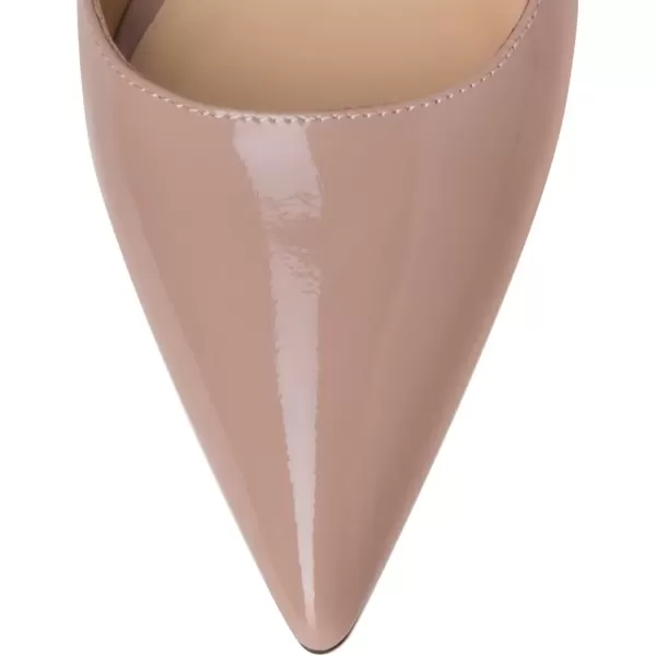 imageFSJ Women Sexy Leopard Fashion Pointed Toe Pumps Chunky High Heels Dress Slip On Party Comfort Shoes Size 415 USNude