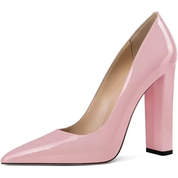 imageFSJ Women Sexy Leopard Fashion Pointed Toe Pumps Chunky High Heels Dress Slip On Party Comfort Shoes Size 415 USPink
