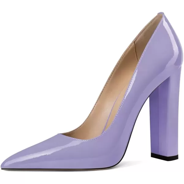imageFSJ Women Sexy Leopard Fashion Pointed Toe Pumps Chunky High Heels Dress Slip On Party Comfort Shoes Size 415 USPurple