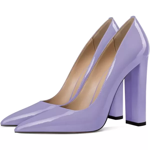 imageFSJ Women Sexy Leopard Fashion Pointed Toe Pumps Chunky High Heels Dress Slip On Party Comfort Shoes Size 415 USPurple