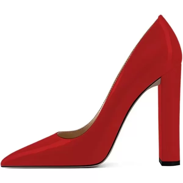 imageFSJ Women Sexy Leopard Fashion Pointed Toe Pumps Chunky High Heels Dress Slip On Party Comfort Shoes Size 415 USRed