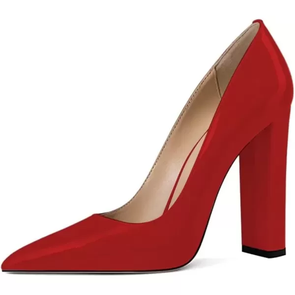 imageFSJ Women Sexy Leopard Fashion Pointed Toe Pumps Chunky High Heels Dress Slip On Party Comfort Shoes Size 415 USRed