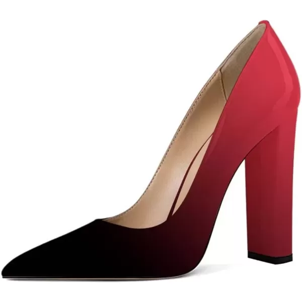 imageFSJ Women Sexy Leopard Fashion Pointed Toe Pumps Chunky High Heels Dress Slip On Party Comfort Shoes Size 415 USRed Gradient