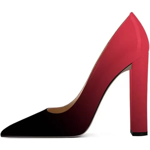 imageFSJ Women Sexy Leopard Fashion Pointed Toe Pumps Chunky High Heels Dress Slip On Party Comfort Shoes Size 415 USRed Gradient