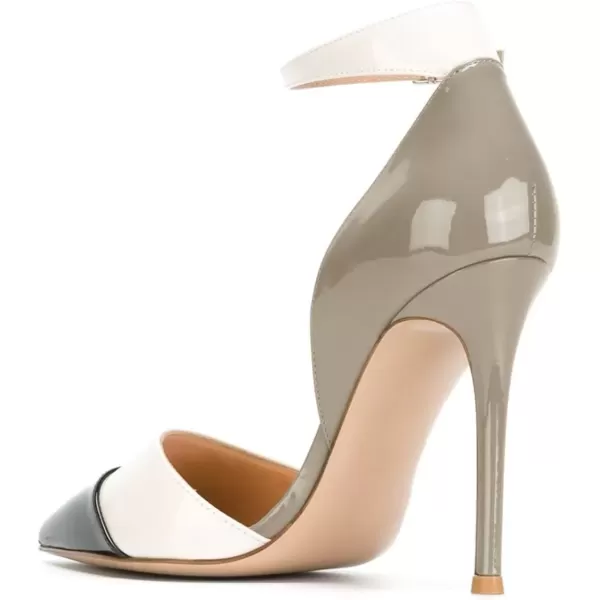 imageFSJ Women Ankle Strap High Heels DOrsay Pumps Pointed Toe Stiletto Fashion Dress Shoe Size 415 USGrey