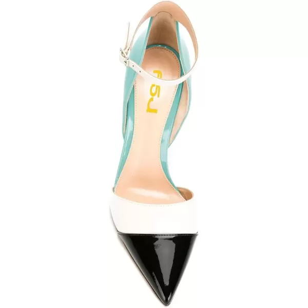 imageFSJ Women Ankle Strap High Heels DOrsay Pumps Pointed Toe Stiletto Fashion Dress Shoe Size 415 USTurquoise