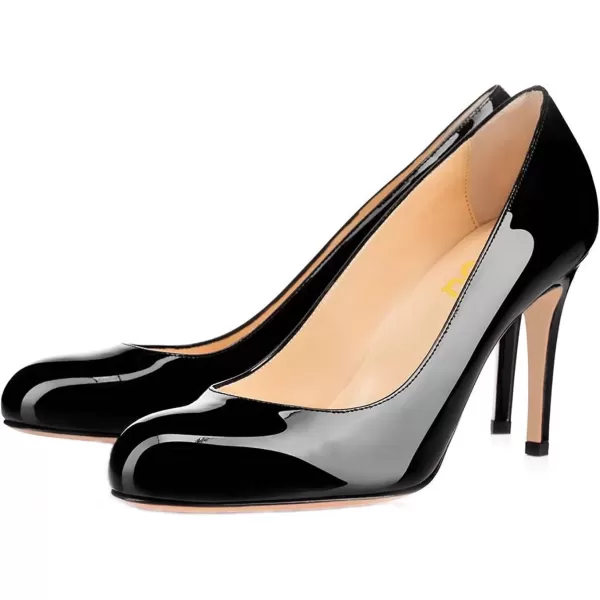 imageFSJ Women Formal High Heel Pumps Close Toe Slip On Business Dress Shoes for Office Work Size 415 USBlack7 Cm