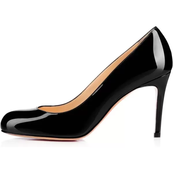 imageFSJ Women Formal High Heel Pumps Close Toe Slip On Business Dress Shoes for Office Work Size 415 USBlack7 Cm