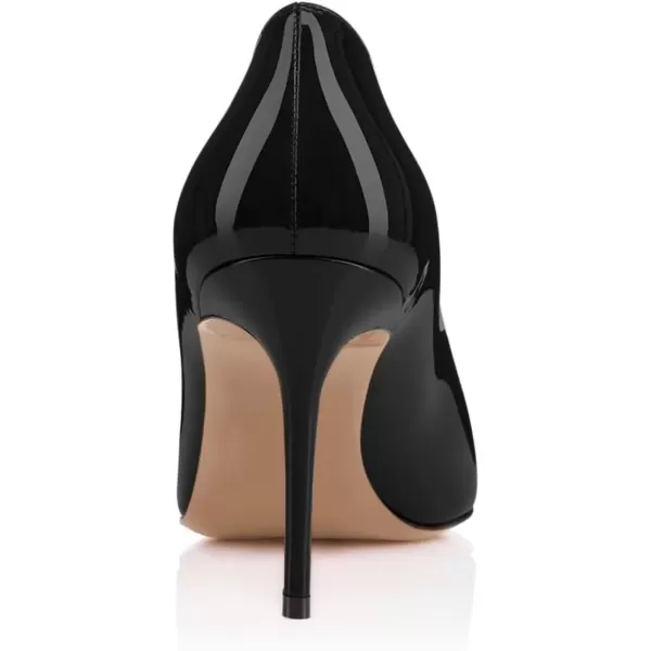 imageFSJ Women Formal High Heel Pumps Close Toe Slip On Business Dress Shoes for Office Work Size 415 USBlack9 Cm
