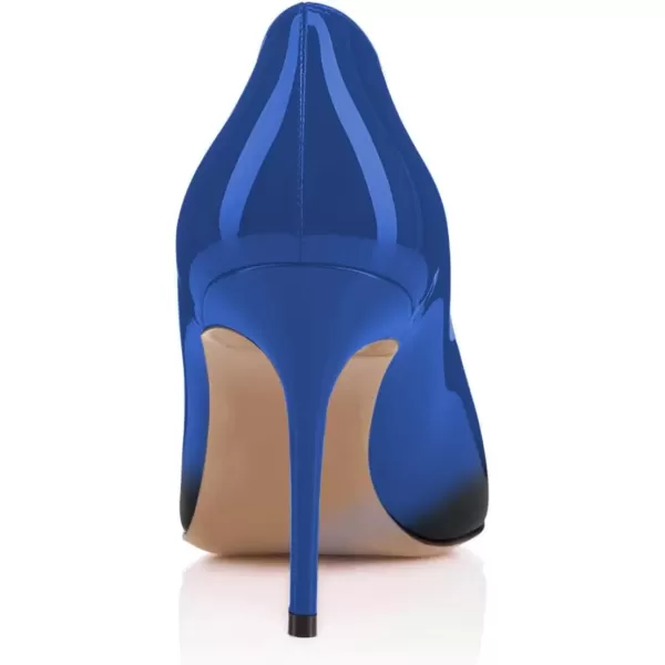 imageFSJ Women Formal High Heel Pumps Close Toe Slip On Business Dress Shoes for Office Work Size 415 USBlue Black9 Cm