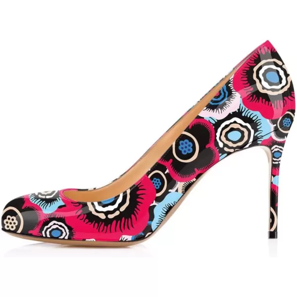imageFSJ Women Formal High Heel Pumps Close Toe Slip On Business Dress Shoes for Office Work Size 415 USFlower