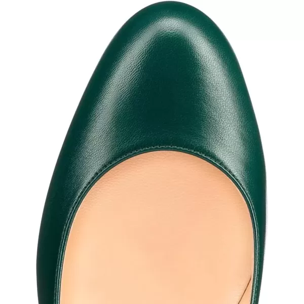imageFSJ Women Formal High Heel Pumps Close Toe Slip On Business Dress Shoes for Office Work Size 415 USGreen7 Cm