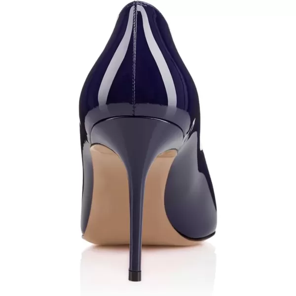 imageFSJ Women Formal High Heel Pumps Close Toe Slip On Business Dress Shoes for Office Work Size 415 USNavy9 Cm
