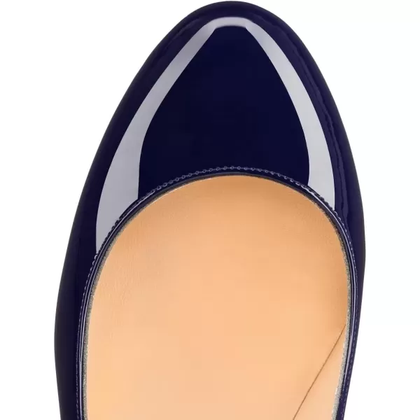 imageFSJ Women Formal High Heel Pumps Close Toe Slip On Business Dress Shoes for Office Work Size 415 USNavy9 Cm