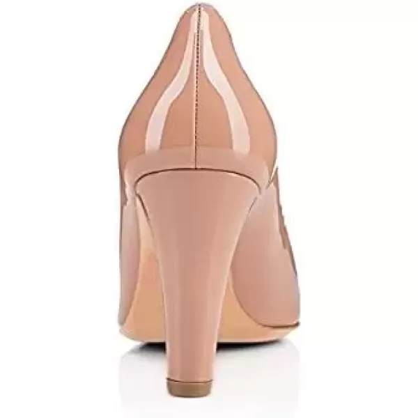 imageFSJ Women Formal High Heel Pumps Close Toe Slip On Business Dress Shoes for Office Work Size 415 USNudepatent