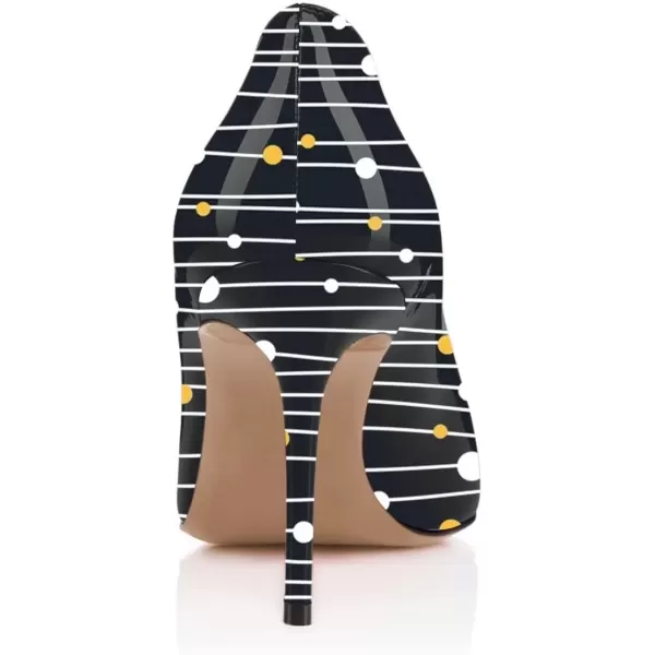 imageFSJ Women Formal High Heel Pumps Close Toe Slip On Business Dress Shoes for Office Work Size 415 USStripeddots