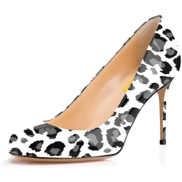 White Leopard-print