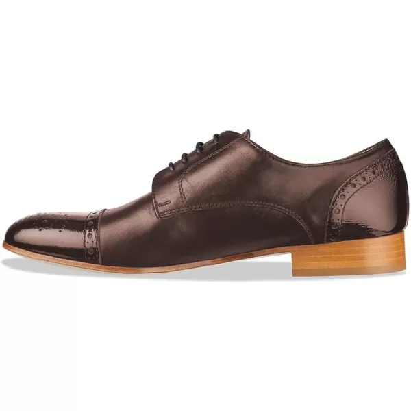 imageFSJ Women Perforated Laceup Oxfords Multicolor Leather Cap Toe Comfort Flat Pumps Vintage Ladis Oxfords Shoes Size 415 USBrown