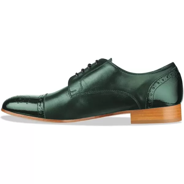 imageFSJ Women Perforated Laceup Oxfords Multicolor Leather Cap Toe Comfort Flat Pumps Vintage Ladis Oxfords Shoes Size 415 USGreen