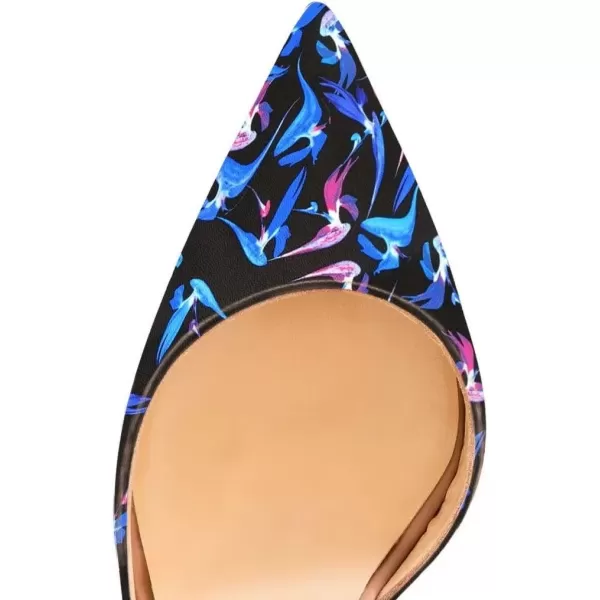 imageFSJ Women Sexy Multicolored Pointy Toe Pumps Slip On Mid High Heels Dress Shoes Size 415 USBlue Dorsay12 Cm