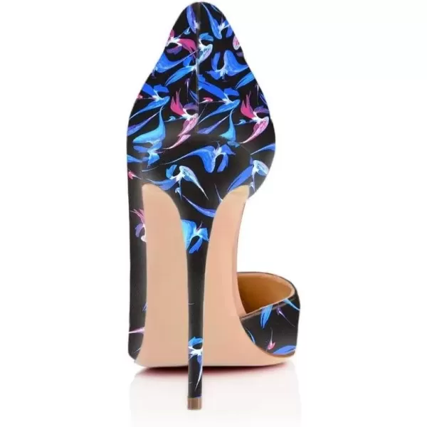 imageFSJ Women Sexy Multicolored Pointy Toe Pumps Slip On Mid High Heels Dress Shoes Size 415 USBlue Dorsay12 Cm