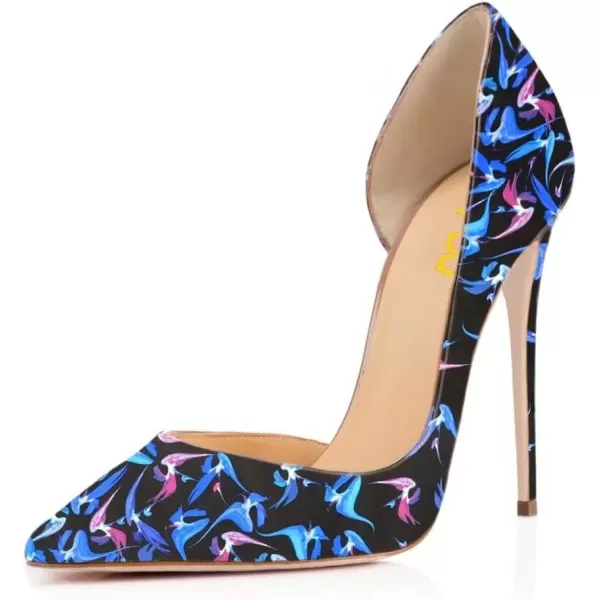 imageFSJ Women Sexy Multicolored Pointy Toe Pumps Slip On Mid High Heels Dress Shoes Size 415 USBlue Dorsay12 Cm